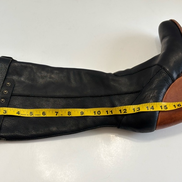 Kork-Ease Shawna Women's Black Leather Knee High Zipper Chunky Heel Boots Sz 7.5 - Picture 13 of 16